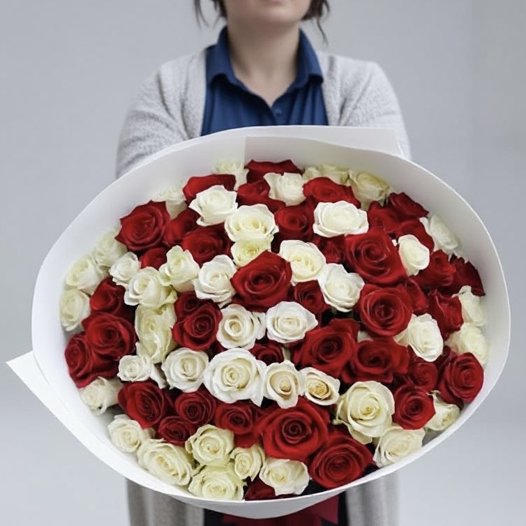 картинка Букет из 55 роз Эквадор №1590 от Салона цветов ПИОН в Тамбове