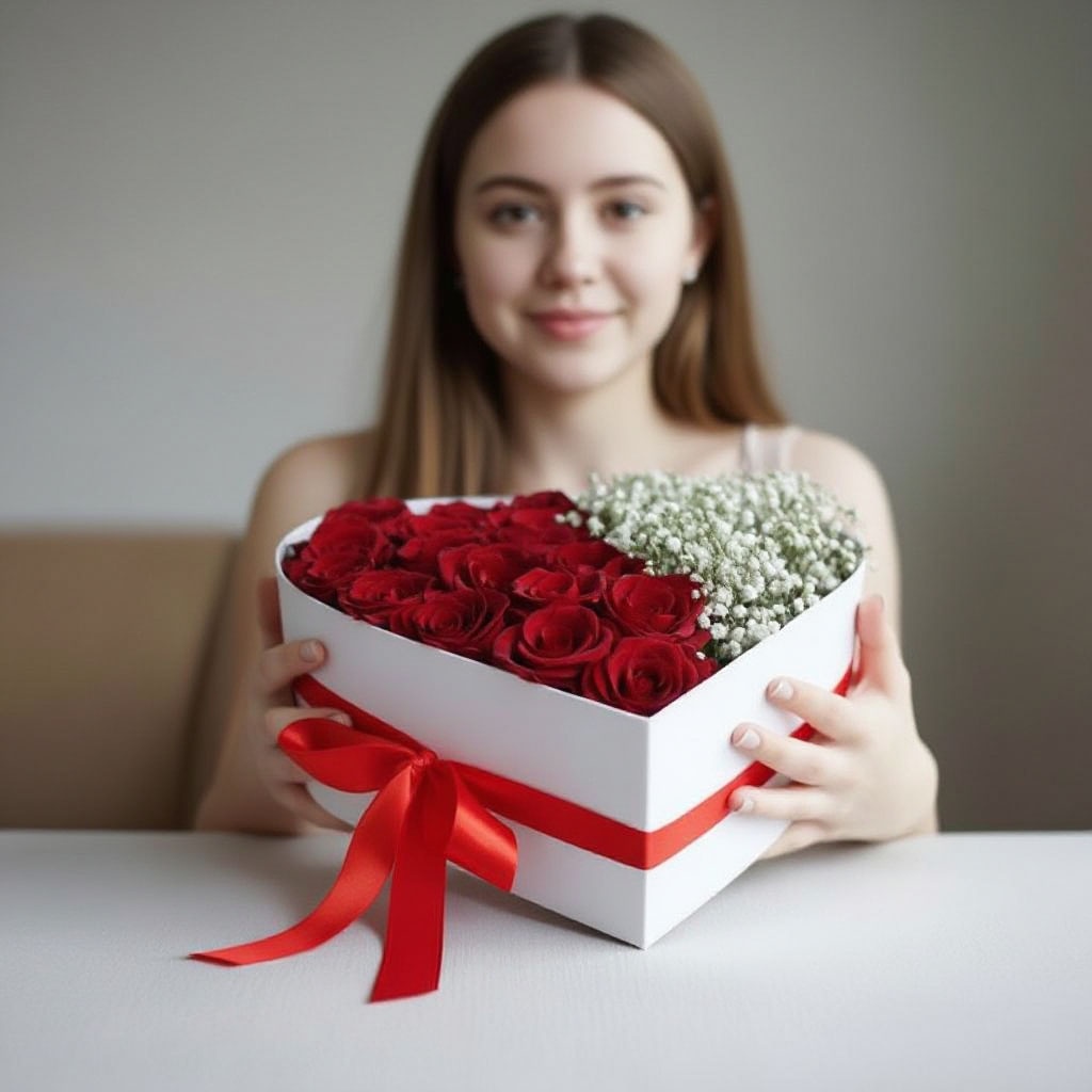 картинка Коробочка "СЕРДЦЕ" с цветами №0189 от Салона цветов ПИОН в Тамбове